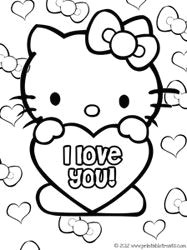 Drawing Cute Hello Kitty Hello Kitty Valentines Coloring Pages Coloring Hello Kitty