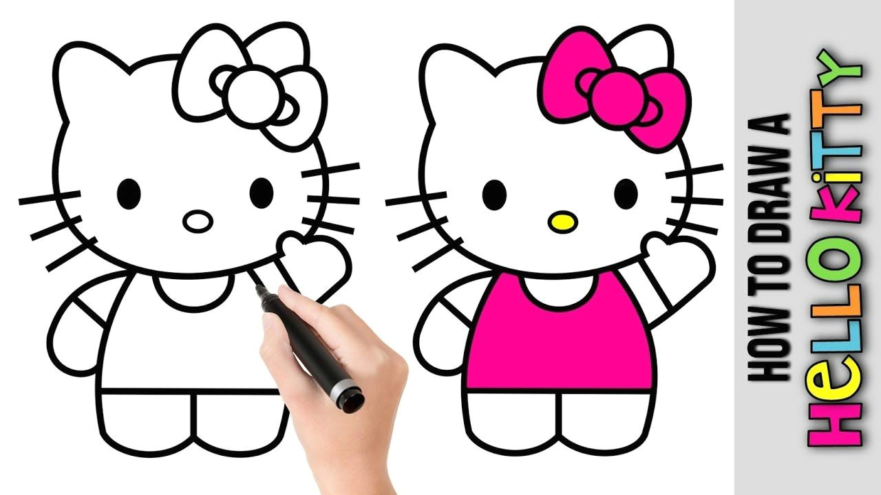 Drawing Cute Hello Kitty How to Draw A Hello Kitty A Easy Pictures to Draw Step by Step