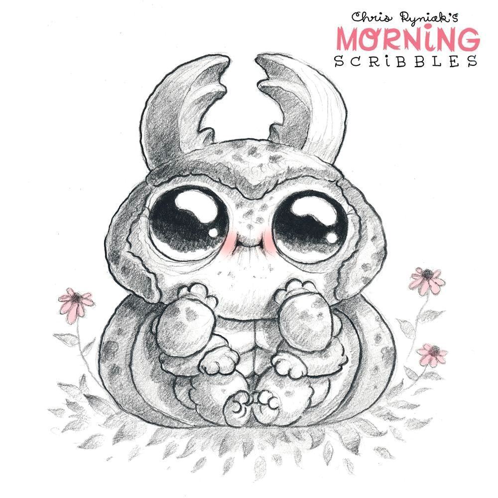 Drawing Cute Monsters Baby Beetle Interesting Scribble Cute Drawings Drawings