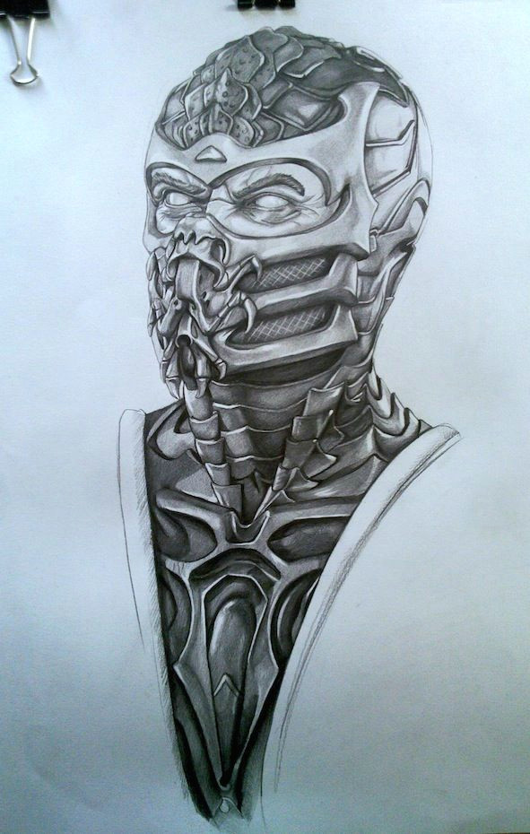Drawing Cute Scorpion Mortal Kombat Scorpion Drawing Mortal Kombat Mortal Kombat