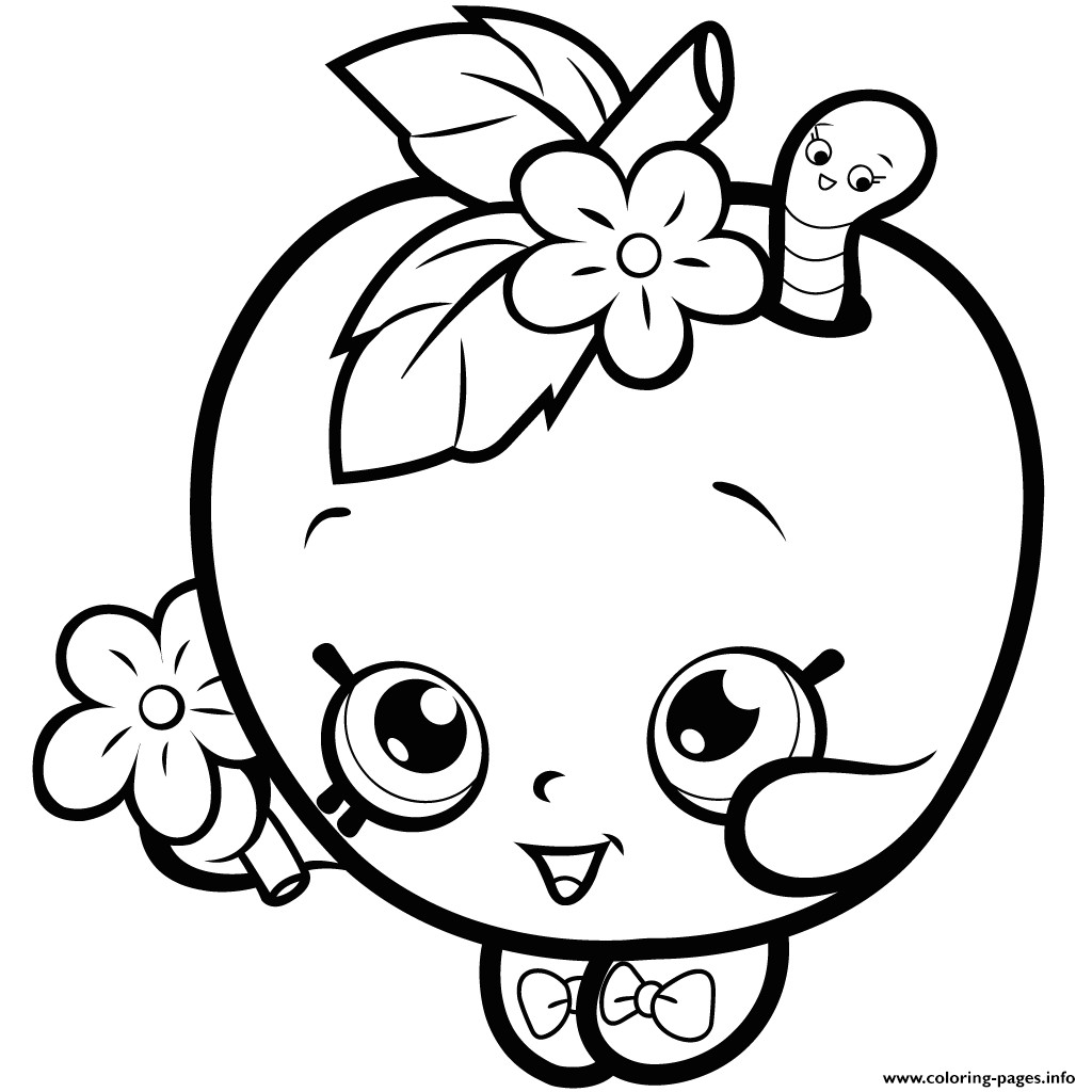 Drawing Cute Shopkins Print Fruit Apple Blossom Shopkins Season 1 Coloring Pages