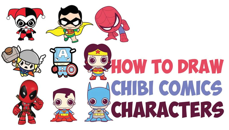 Drawing Cute Superheroes How to Draw Cute Chibi Kawaii Super Heroes From Dc Comics Marvel