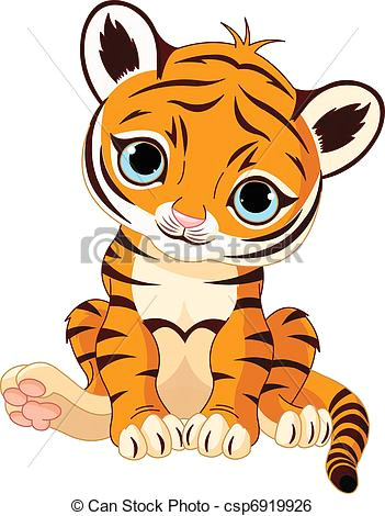 Drawing Cute Tigers Cute Tiger Cub A Cute Character Of Sitting Tiger Cub