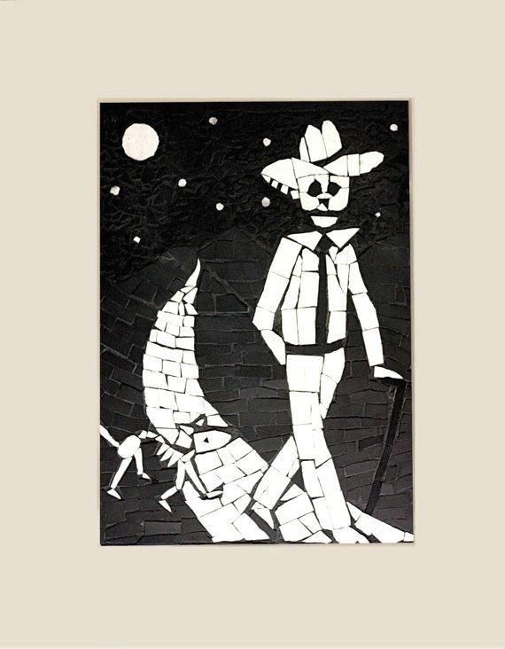 Drawing Dead Things Day Of the Dead Print Mexican Art Black and White Print with Mount