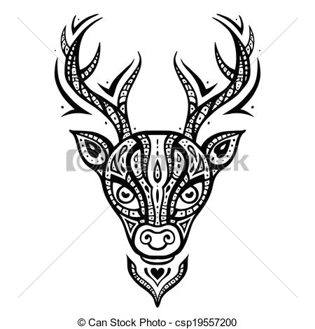 Drawing Deer Eyes Deer Head Ethnic Pattern Deer Head Tribal Pattern Ethnic Tattoo