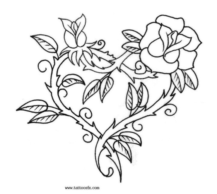Drawing Designs Of Flowers and Hearts Pin by Rebecca Perotti On Adult Coloring Pages Tattoo Designs