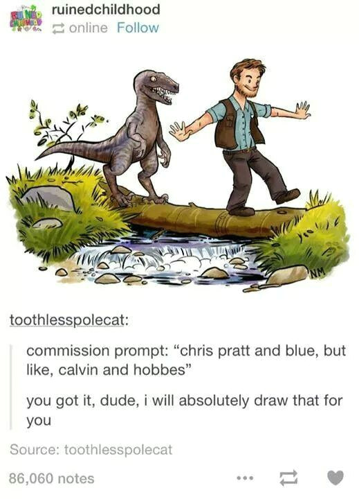 Drawing Dinosaurs Tumblr Chris Pratt and Blue the Cuteness Pinterest Parque Jurasico