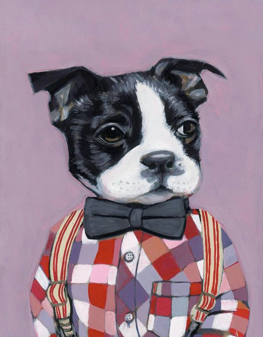 Drawing Dog Clothes Charlie Matte Print 8 5 X 11 Dogs In Clothes by Heather Mattoon