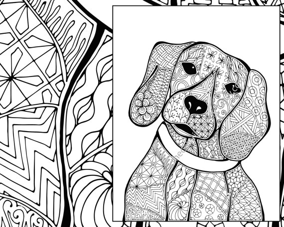 Drawing Dog Colour Zentangle Dog Colouring Page Animal Colouring Zentangle Coloring