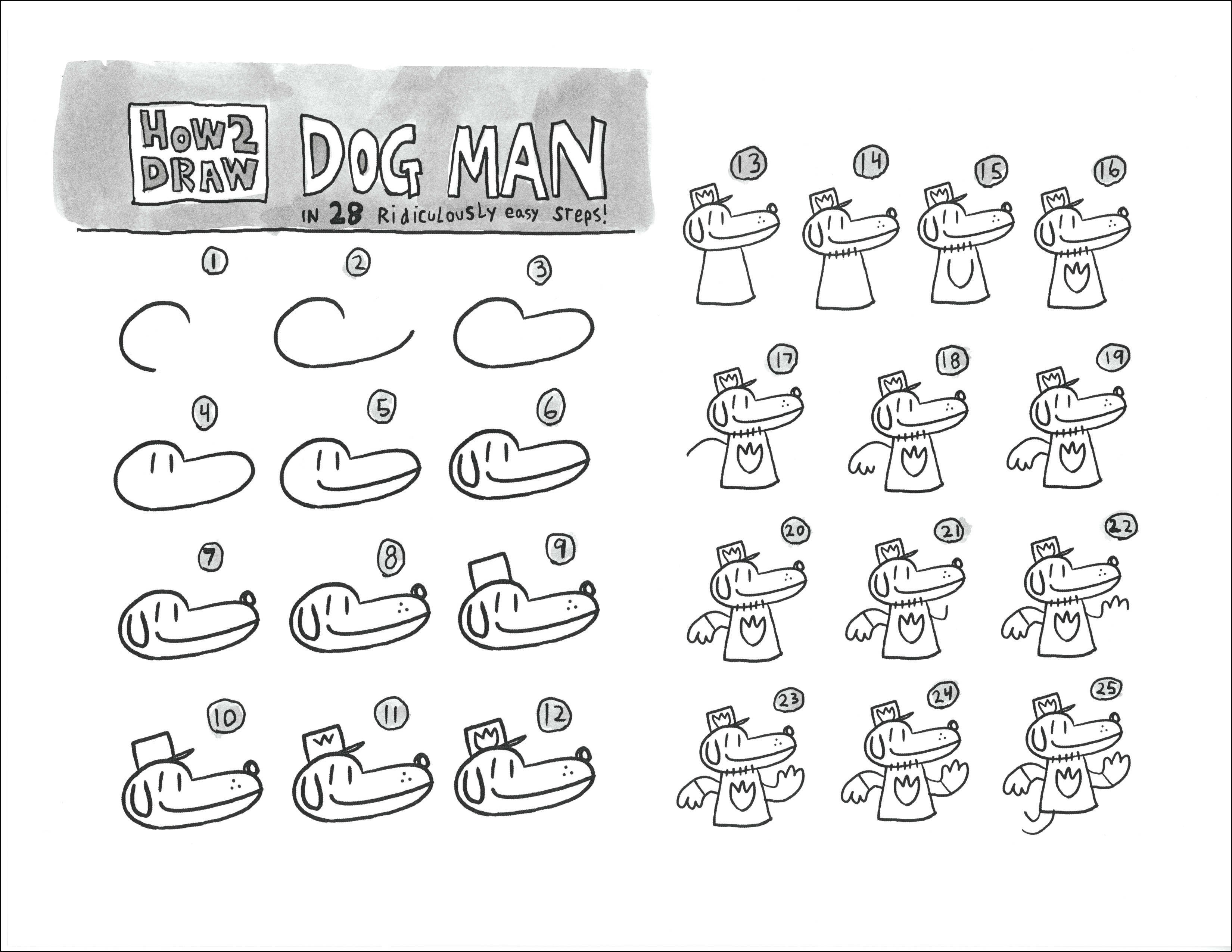 Drawing Dog Man Characters Dog Man