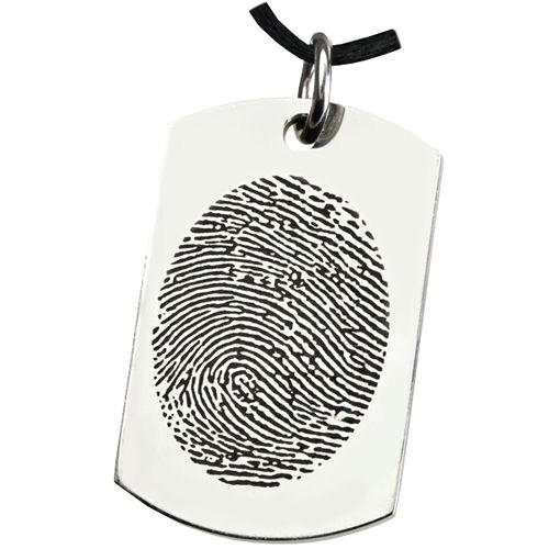 Drawing Dog Tags Thumbprint Pendants Fingerprint Memorial Jewelry Stainless Steel