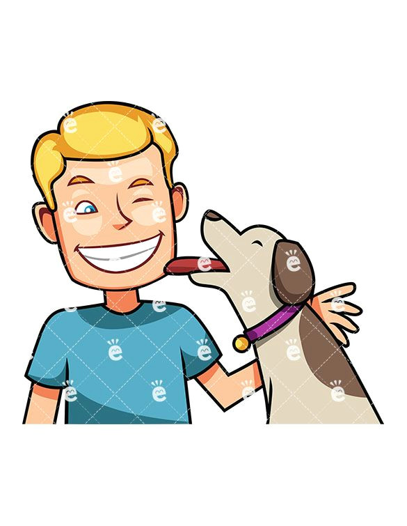 Drawing Dog Training A Loving Dog Giving Kisses to A Smiling Man Friendlystock Com