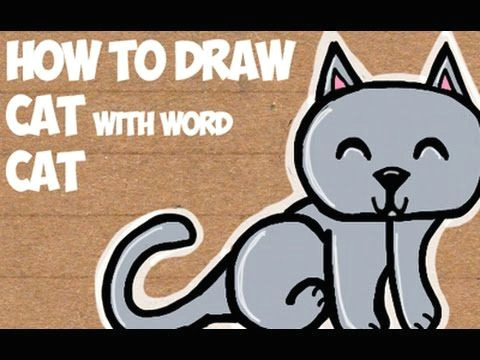 Drawing Dog Using the Word Dog How to Draw A Cat From the Word Cat Easy Drawing Tutorial for Kids