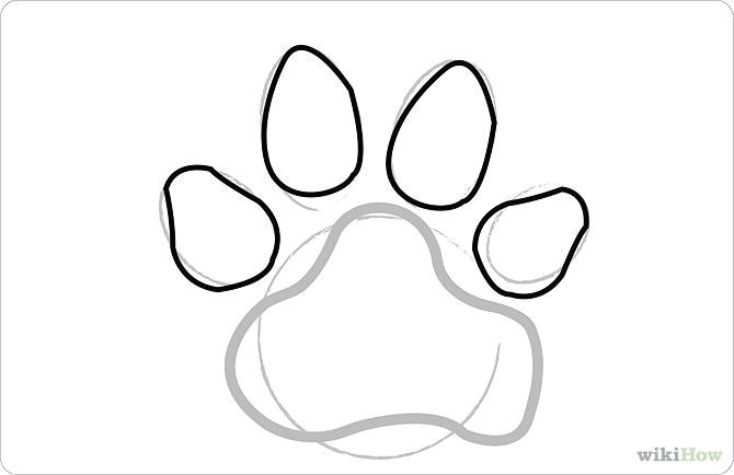 Drawing Dog with Shapes How to Draw Dog Paw Prints 8 Steps with Pictures School Art