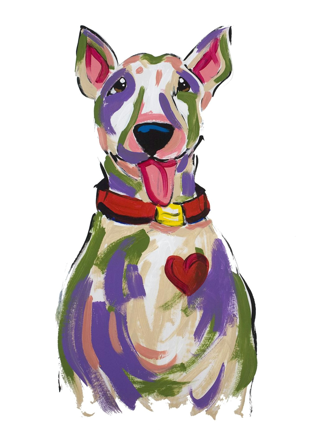 Drawing Dogs Paws Pit Bull Terrier Love Dog Chopsitz Painting by Debby Carman Www