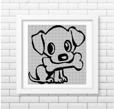 Drawing Dogs Pdf Dog with Bone Silhouette Cross Stitch Pattern In Pdf Vandihand On
