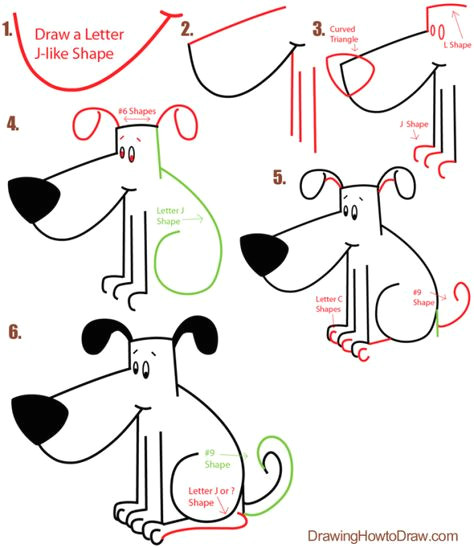 Drawing Dogs with Shapes Big Guide to Drawing Cartoon Dogs Puppies with Basic Shapes for