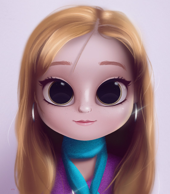 Drawing Doll Eyes Cartoon Portrait Digital Art Digital Drawing Digital Painting