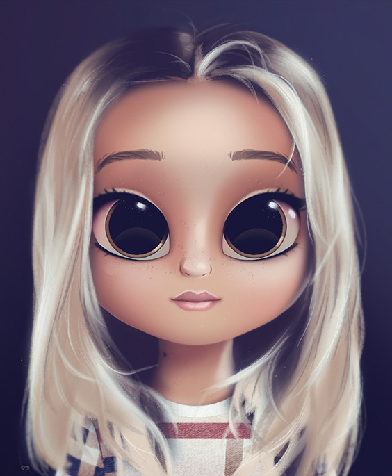 Drawing Doll Eyes Cartoon Portrait Digital Art Digital Drawing Digital Painting