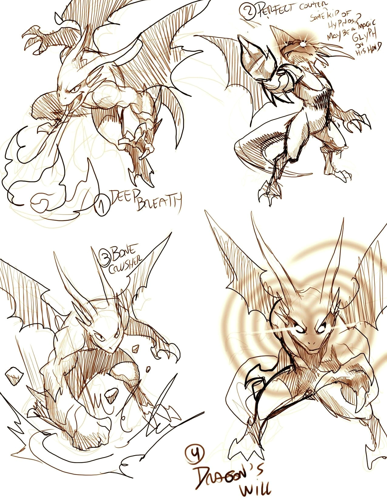 Drawing Dragons and Other Cold-blooded Creatures Anthro Dragon Battle Poses Positions Text attacks How to Draw