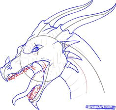 Drawing Dragons Step by Step How to Draw A Simple Dragon Head Step 8 Learn to Draw Drawings