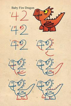 Drawing Dragons with Numbers 440 Best Draw S by S Using Letters N Numbers Images Step by Step