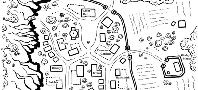 Drawing Dungeons and Dragons Drawing A town Map for My D D Game Magnetic Industries