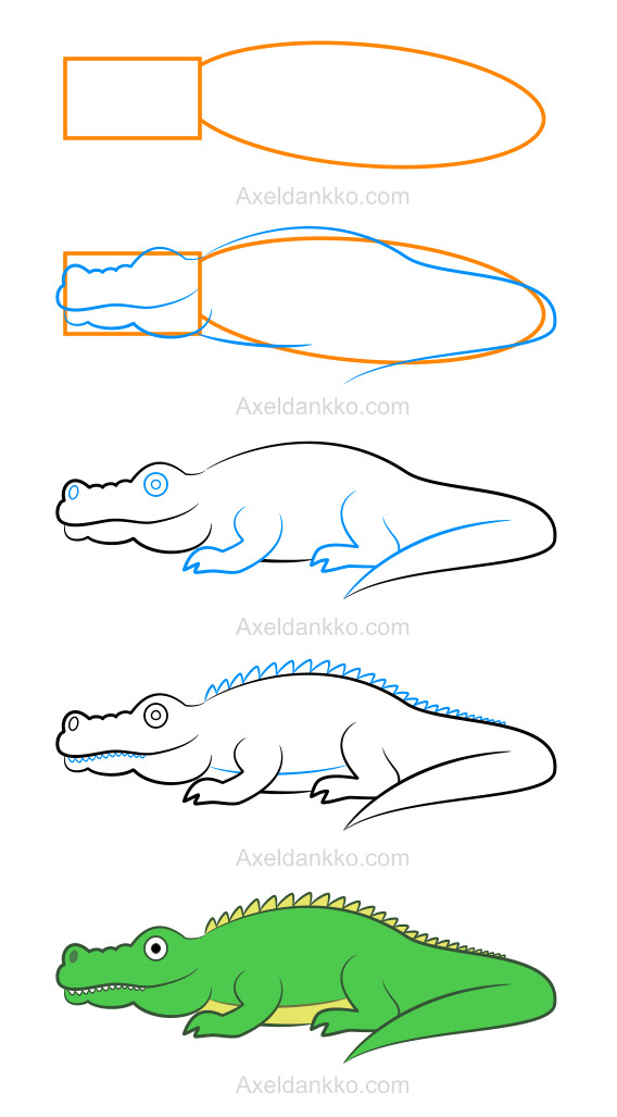 Drawing Easy Alligator How to Draw A Crocodile Comment Dessiner Un Crocodile Art How