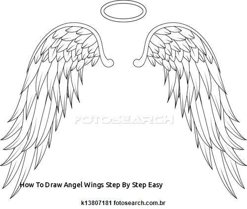 Drawing Easy Angel Wings How to Draw Angel Wings Step by Step Easy Ba Otnik Obrazy Stockowe