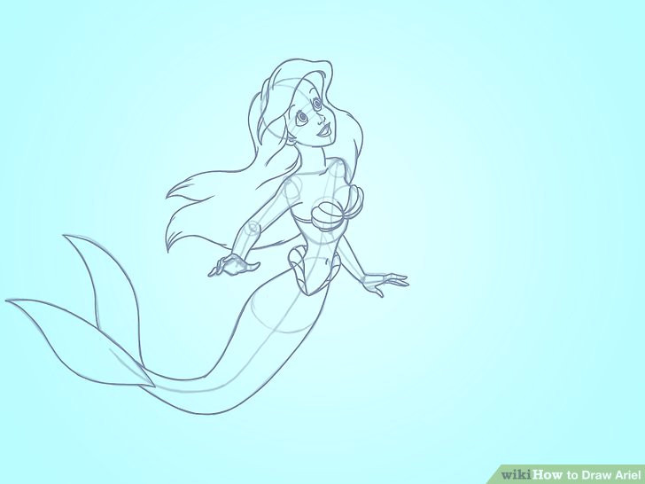 Drawing Easy Ariel 3 Ways to Draw Ariel Wikihow