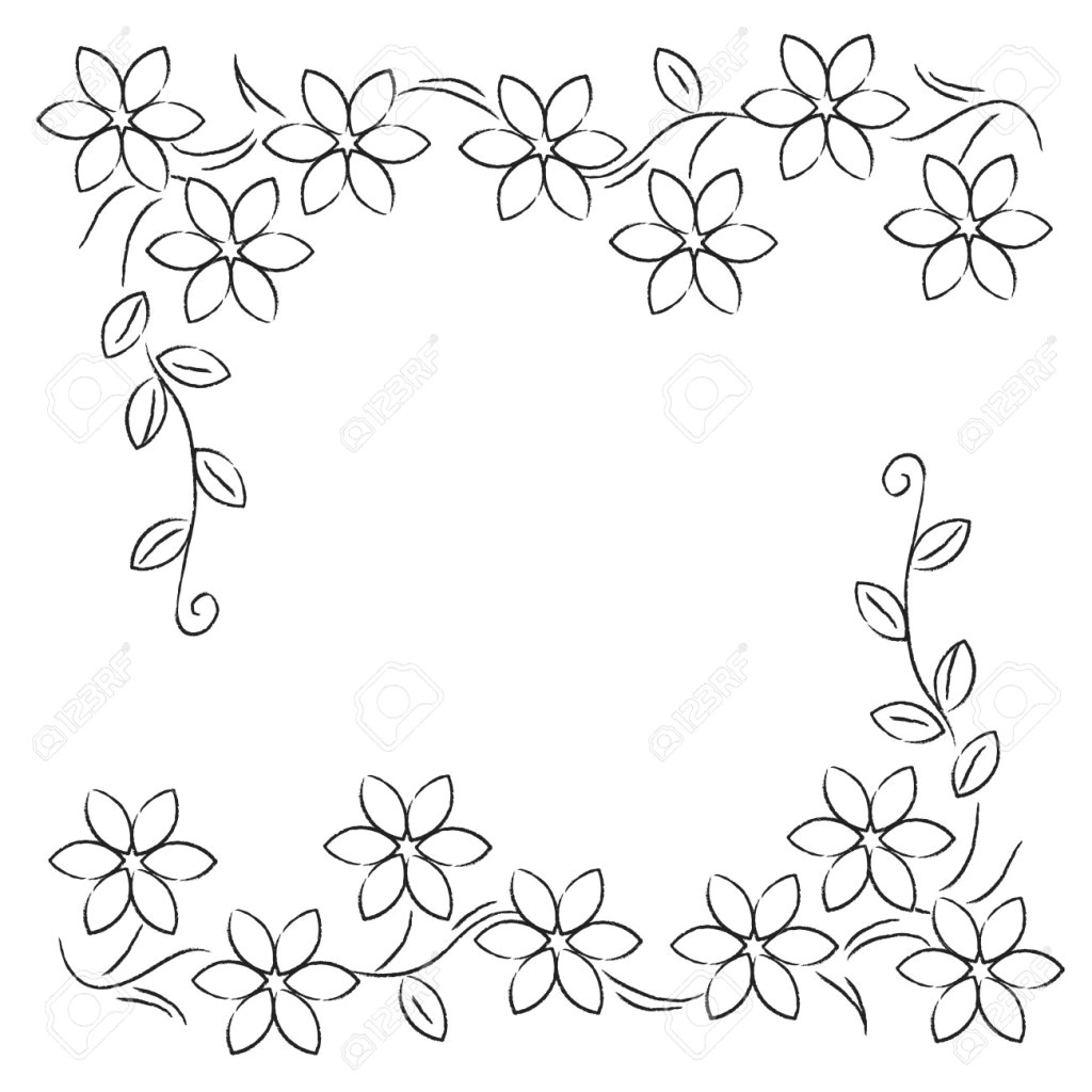 Drawing Easy Border Designs Drawing Easy Border Designs Border Design with Flower In Sketch