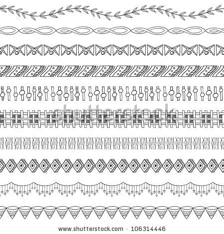 Drawing Easy Borders Seamless Doodle Border and Frame Elements Two by Kleyman Via