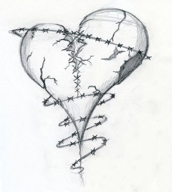 Drawing Easy Broken Heart Heart Drawings Dr Odd
