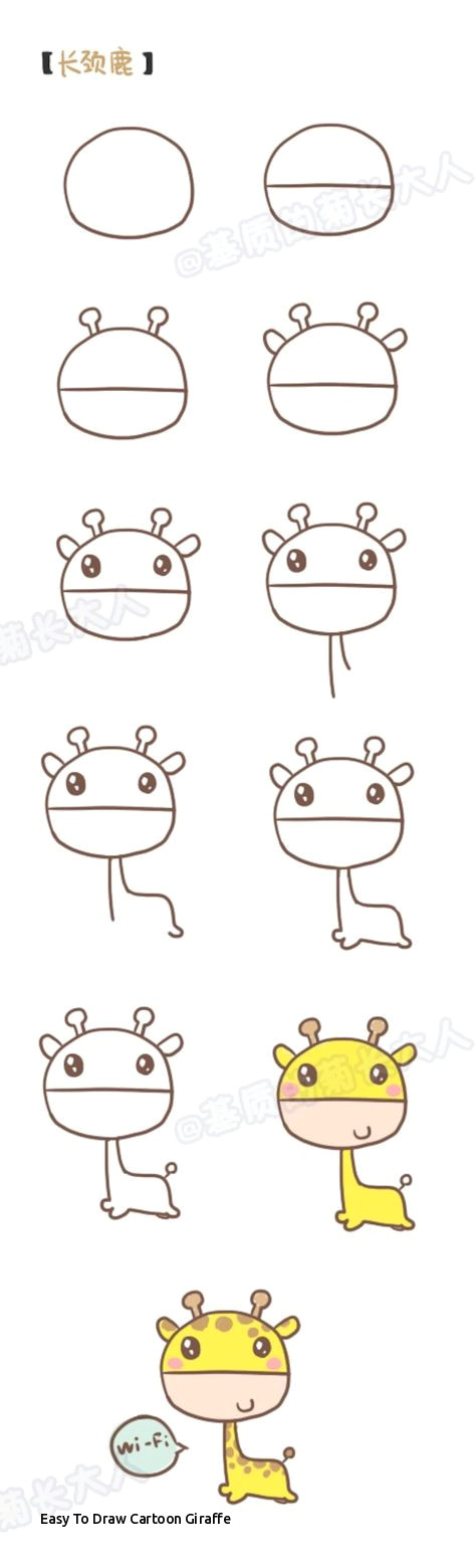Drawing Easy Cartoons Step by Step Easy to Draw Cartoon Giraffe Animals Step by Step Drawing at