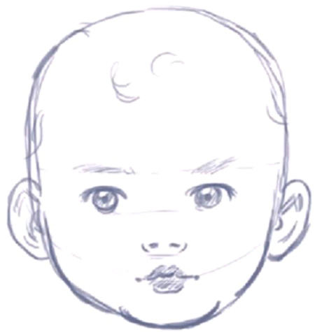 Drawing Easy Doll How to Draw A Baby S Face Head with Step by Step Drawing