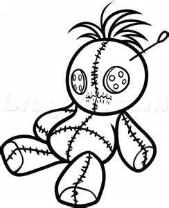 Drawing Easy Doll Voodoo Doll Drawings How Draw A Voodoo Doll Step by Step Witches