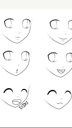 Drawing Easy Facial Expressions Basic Anime Expressions Drawing Draw Manga Drawing Und Drawing