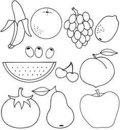 Drawing Easy Fruits 16 Best Fruits Images Fruit Coloring Pages Fruits Veggies