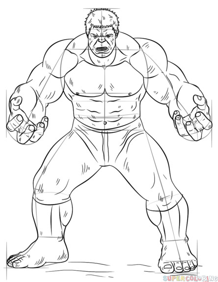 Drawing Easy Hulk How to Draw Hulk Step by Step Drawing Tutorials for Kids and