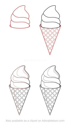 Drawing Easy Ice Cream 613 Best A How to Draw Various A Images Easy Drawings How to