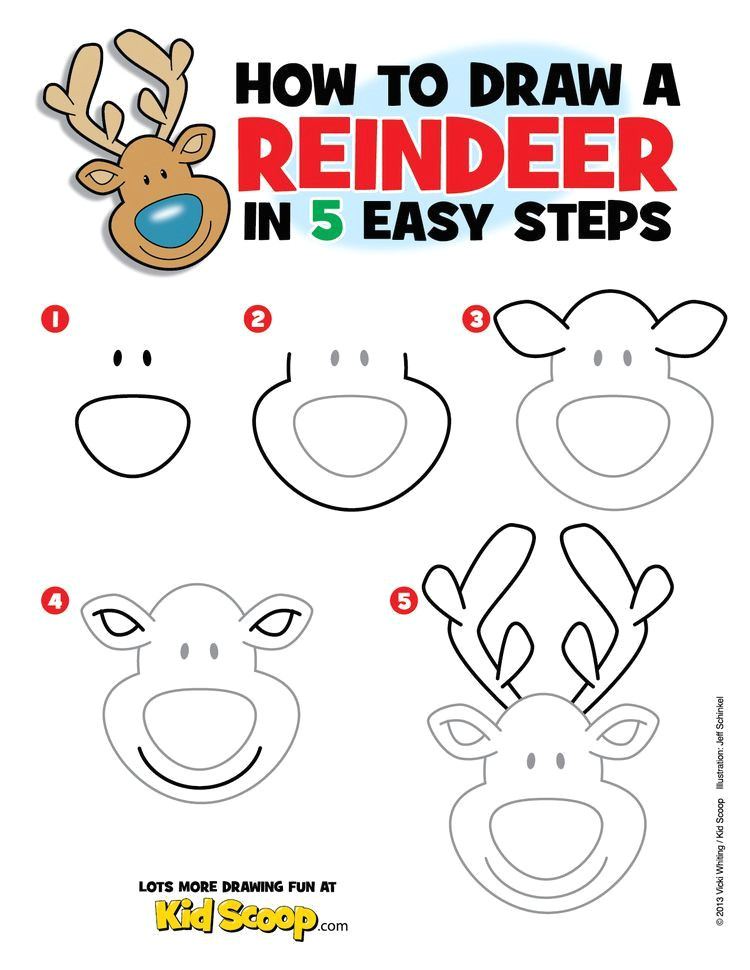 Drawing Easy Reindeer How to Draw Reindeer Easy Christmas Drawing Painting Ideas