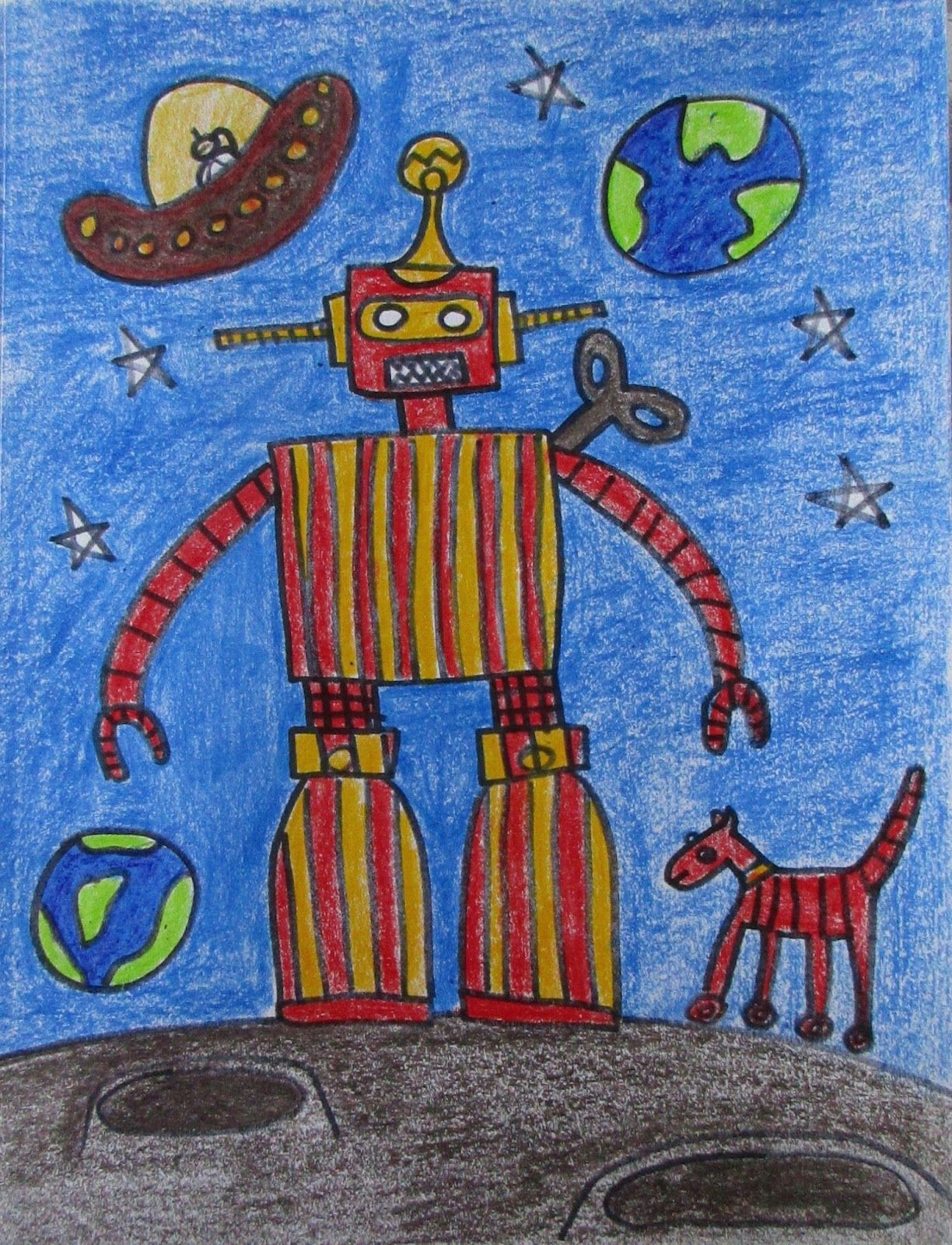 Drawing Easy Robot Robot Line Drawings Art 3rd Pinterest Art Sub Lessons Art