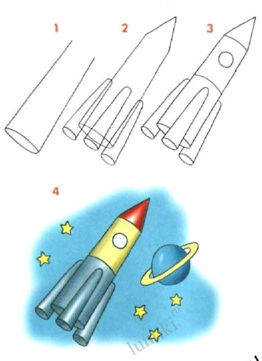 Drawing Easy Rocket Pictures for Children to Draw Paint A Rocket Step by Step Drawing