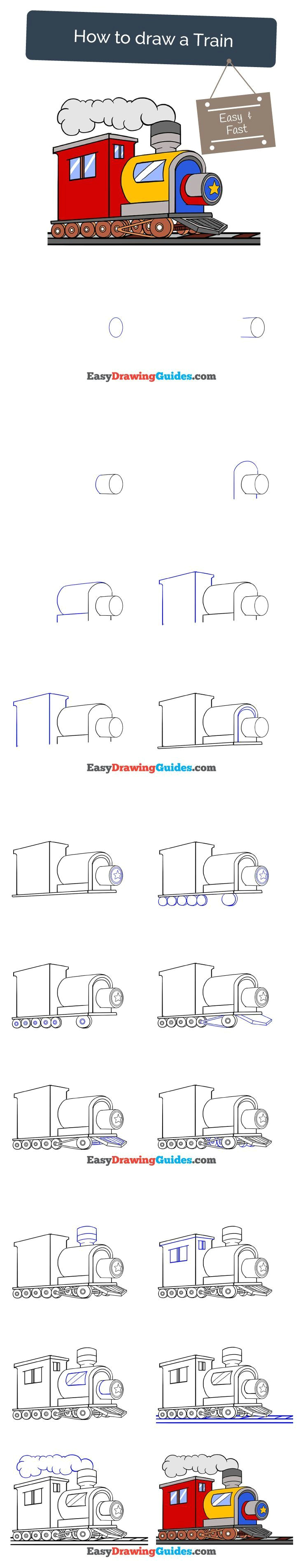 Drawing Easy Train How to Draw A Train In A Few Easy Steps How to Draw Man Made