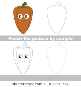 Drawing Easy Vegetables Drawing Worksheet for Preschool Kids with Easy Gaming Level Of