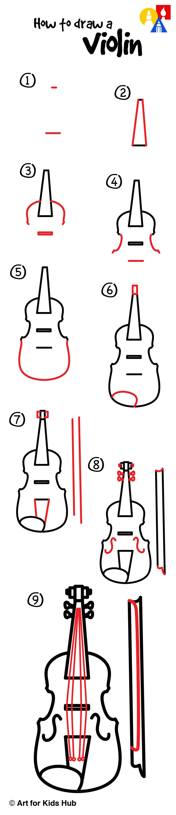 Drawing Easy Violin How to Draw A Violin Art for Kids Hub Interactive orchestra