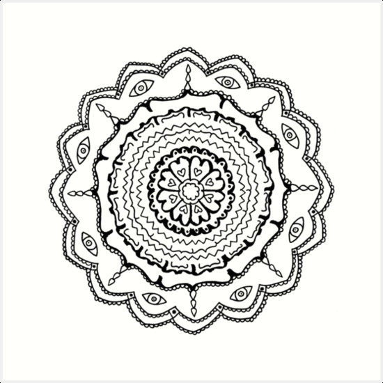 Drawing Evil Eyes Evil Eye Mandala Art Prints by Seattlemandalas Redbubble