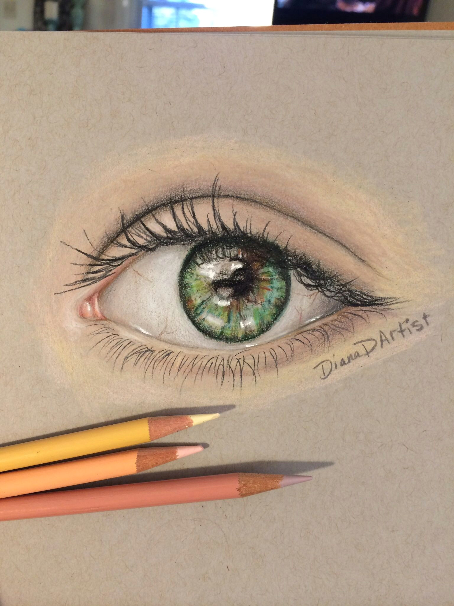 Drawing Eye Colour Pencil Colored Pencil Eye Study Www Overcomersart Com Dianadartist