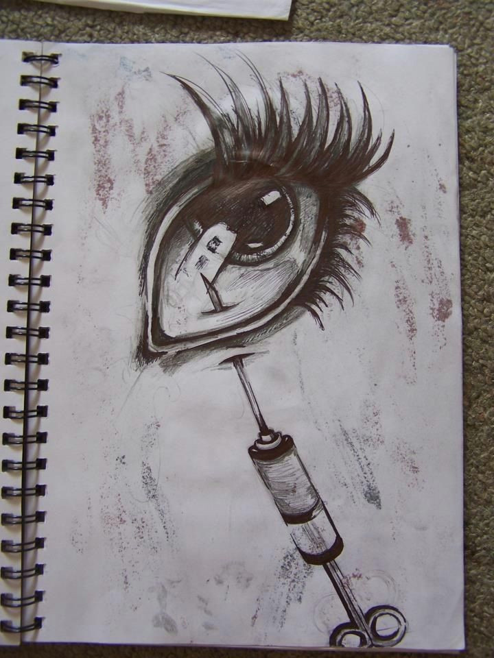 Drawing Eye Horror Needle In Eye Drawing Ballpoint Pen Horror Horror Cute Tattoo