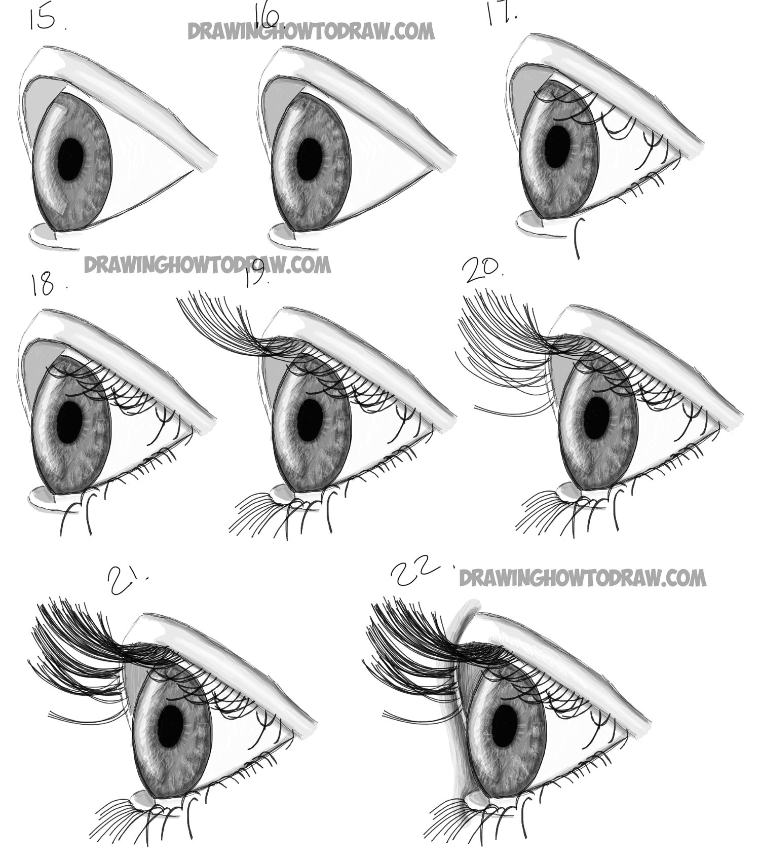Drawing Eye Side View How to Draw Realistic Eyes From the Side Profile View Step by Step
